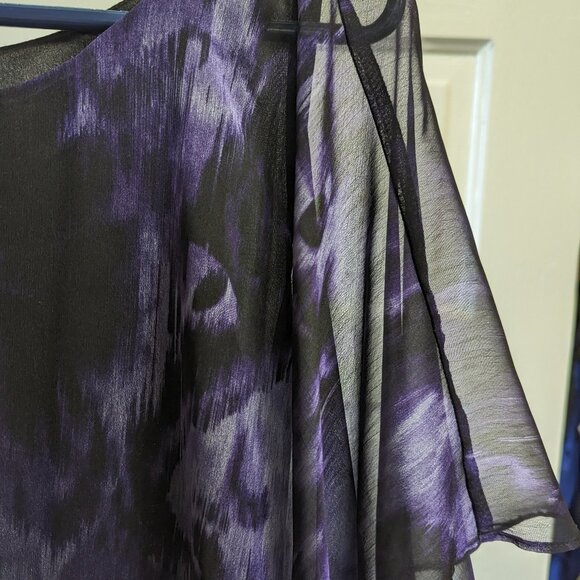Dress Barn Purple and Black Print Top - Picture 7 of 8